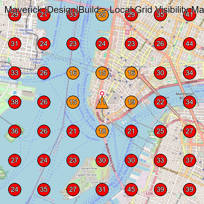 Maverick |Design|Build GeoGrid visibility map for Construction Company in New York
